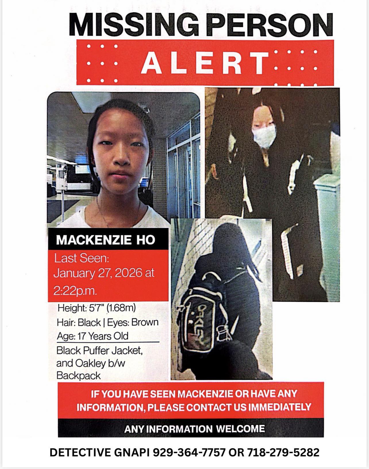 Mackenzie Ho New York, New York Missing